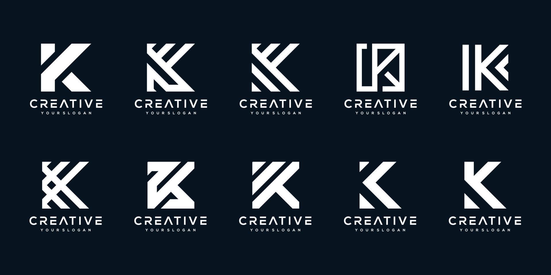 set collection monogram letter logo template vector
