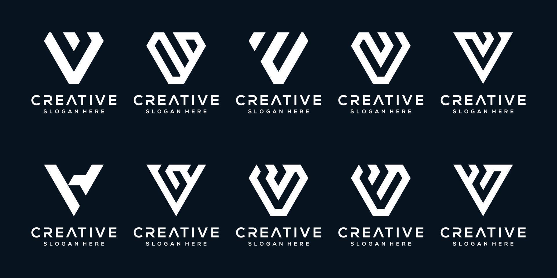 set collection monogram letter logo template vector