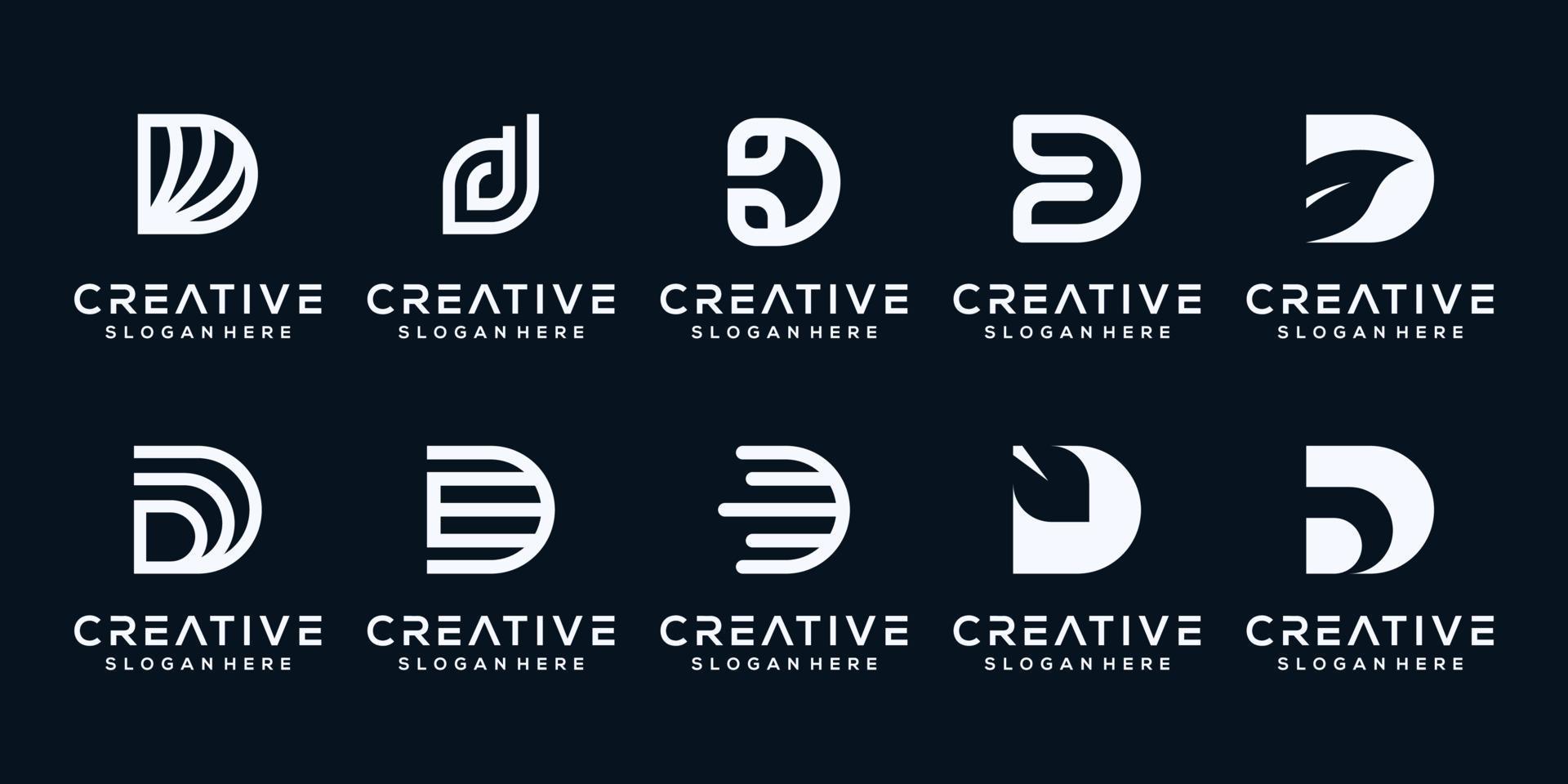 set collection monogram letter logo template vector