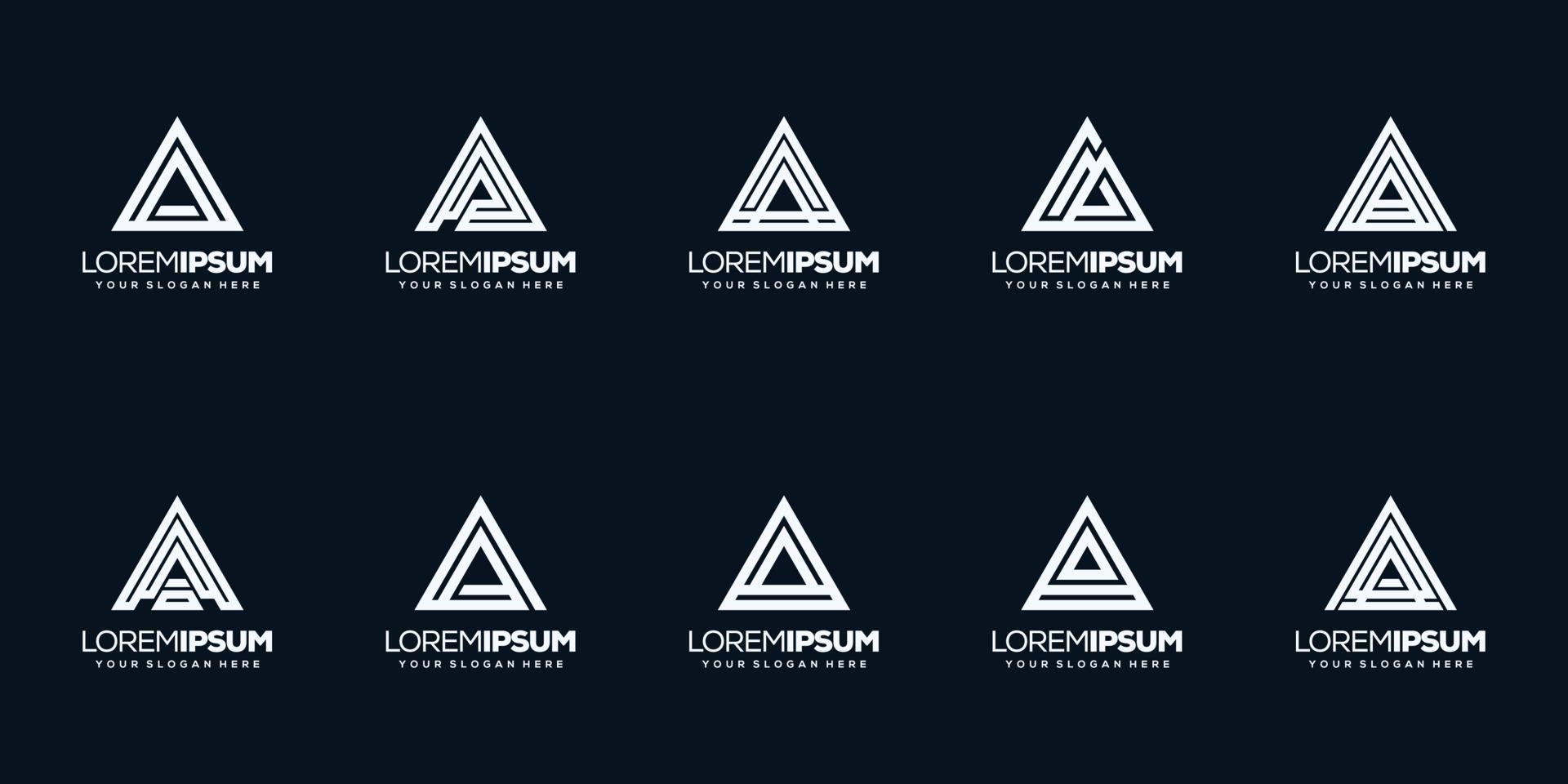 set collection monogram letter logo template vector