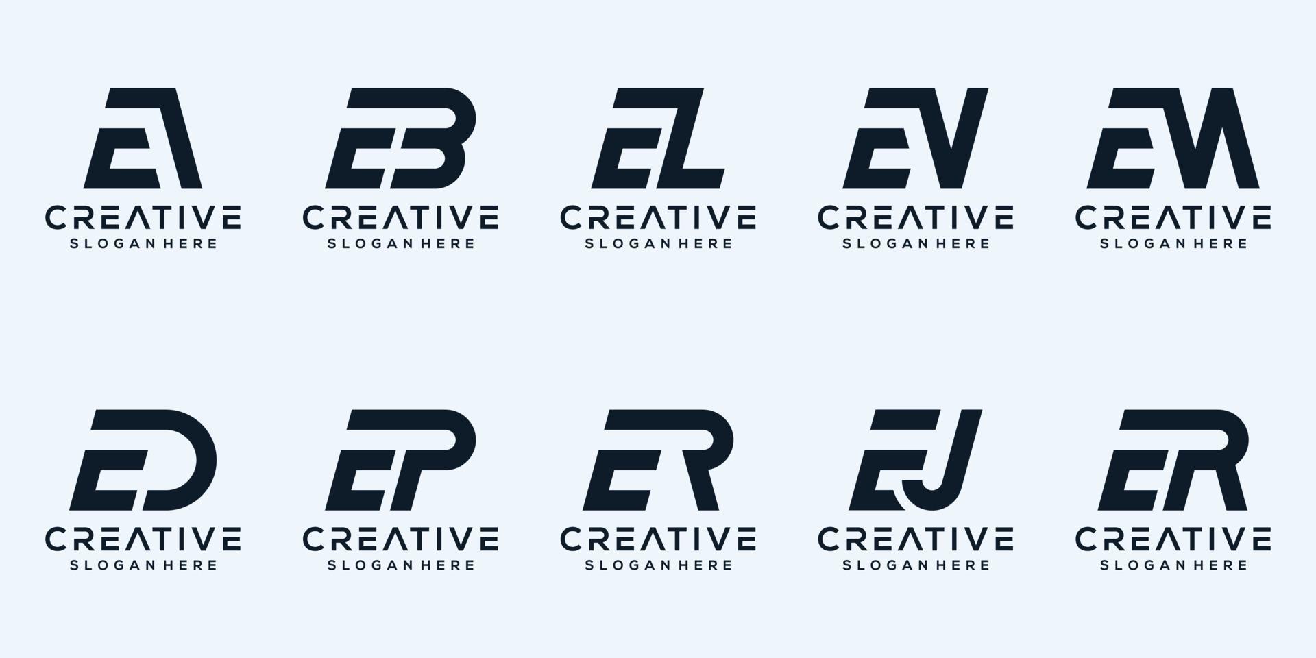 set collection monogram letter logo template vector