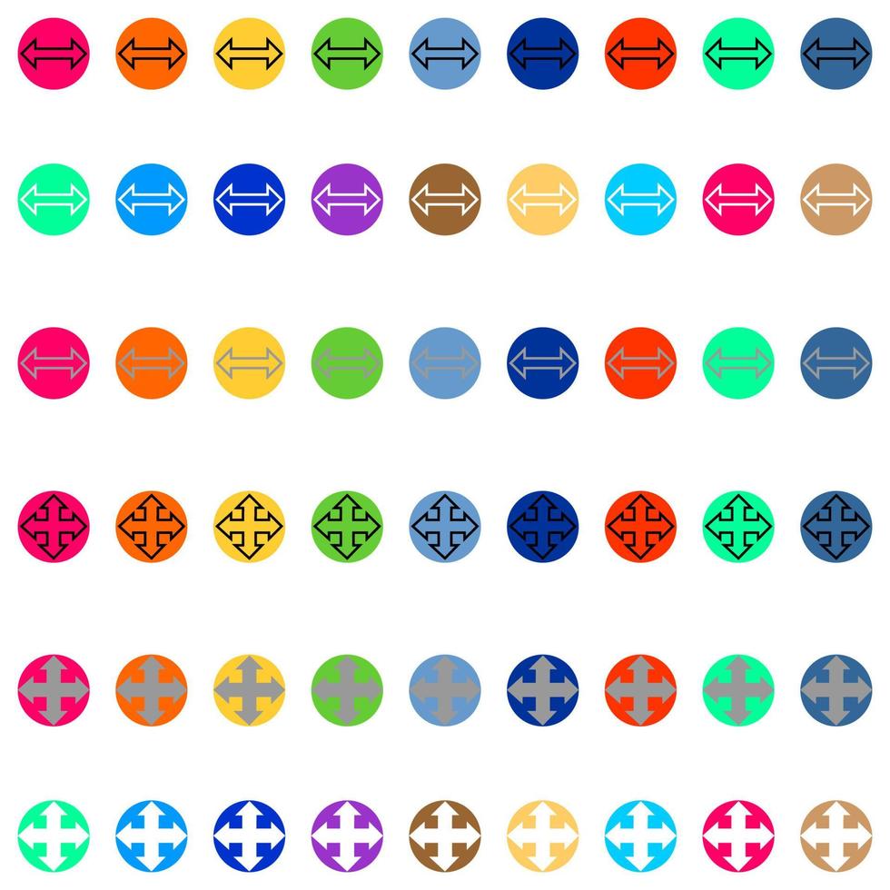 Arrows in round different color vector