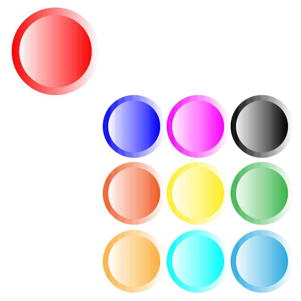 Button different color ten items vector