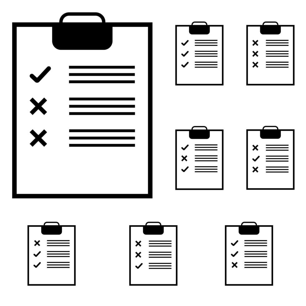 tableta negra con notas y marcas. vector