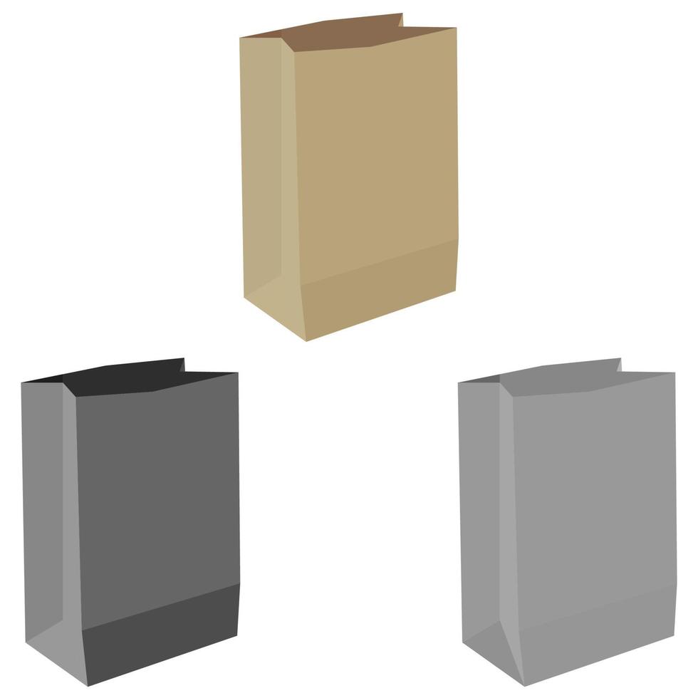 Paper bag or sack for buying. vector