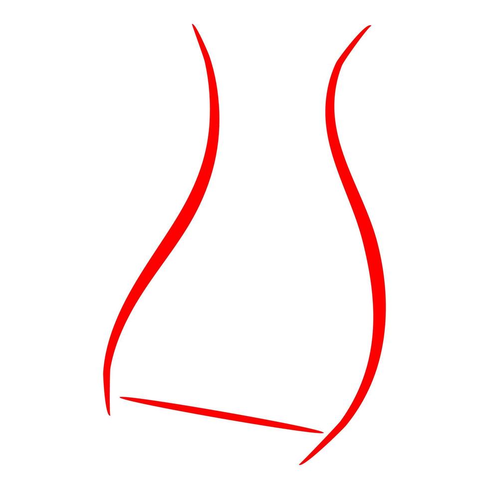 Woman figure with red line vector