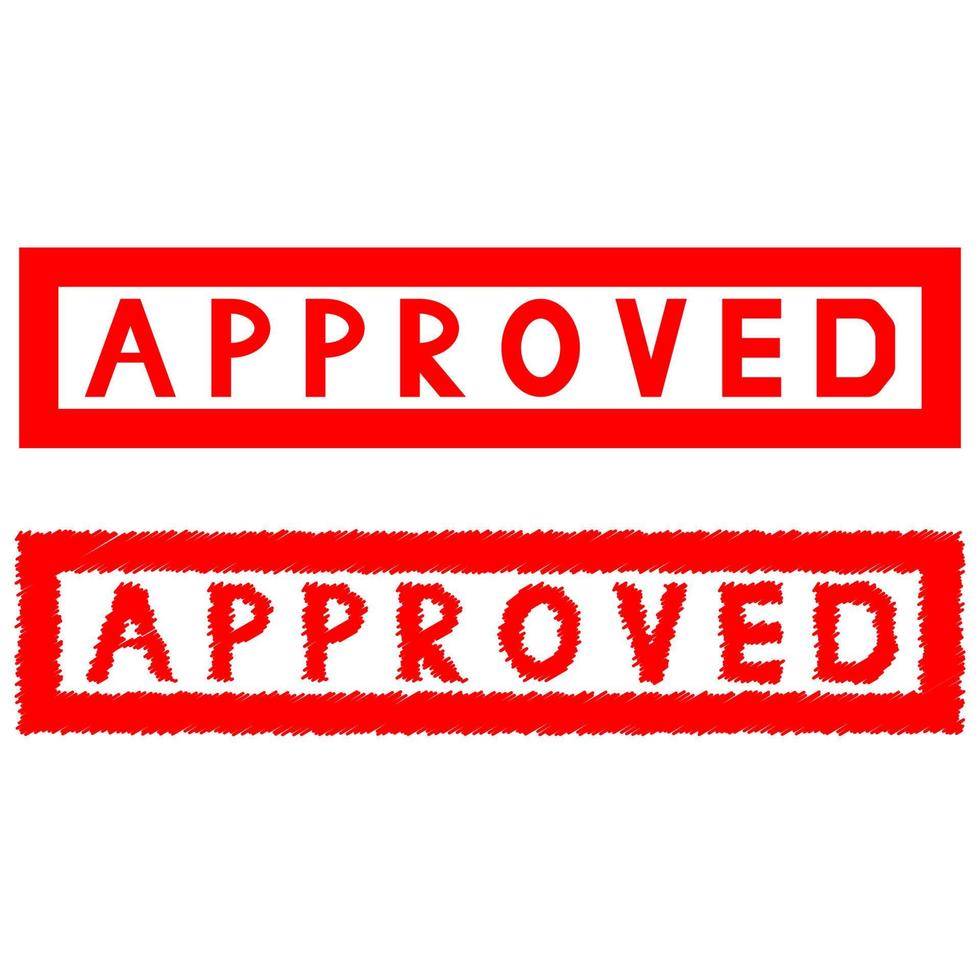 Stamp seal press notes approved. vector