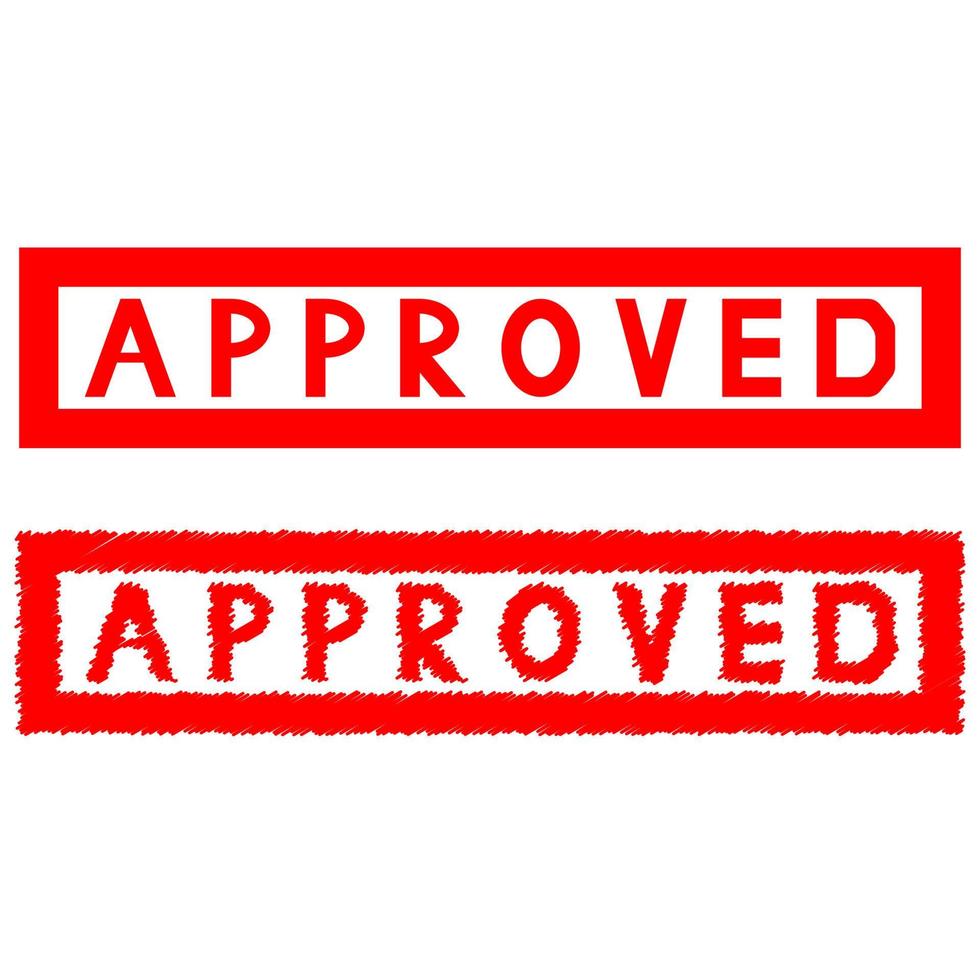 Stamp seal press notes approved. vector