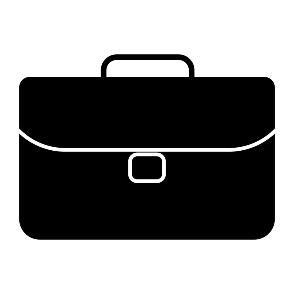 Briefcase icon . Black color . vector