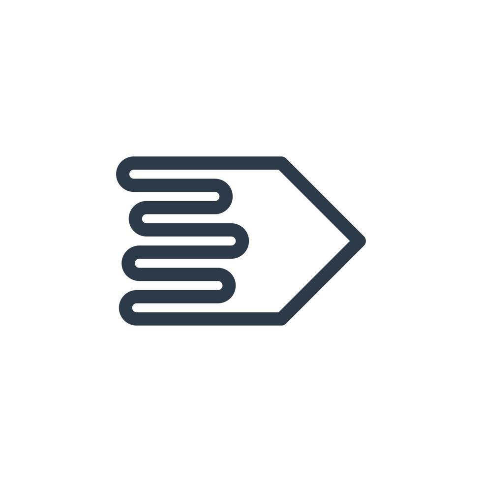 Line art arrow icon, used for direction. vector