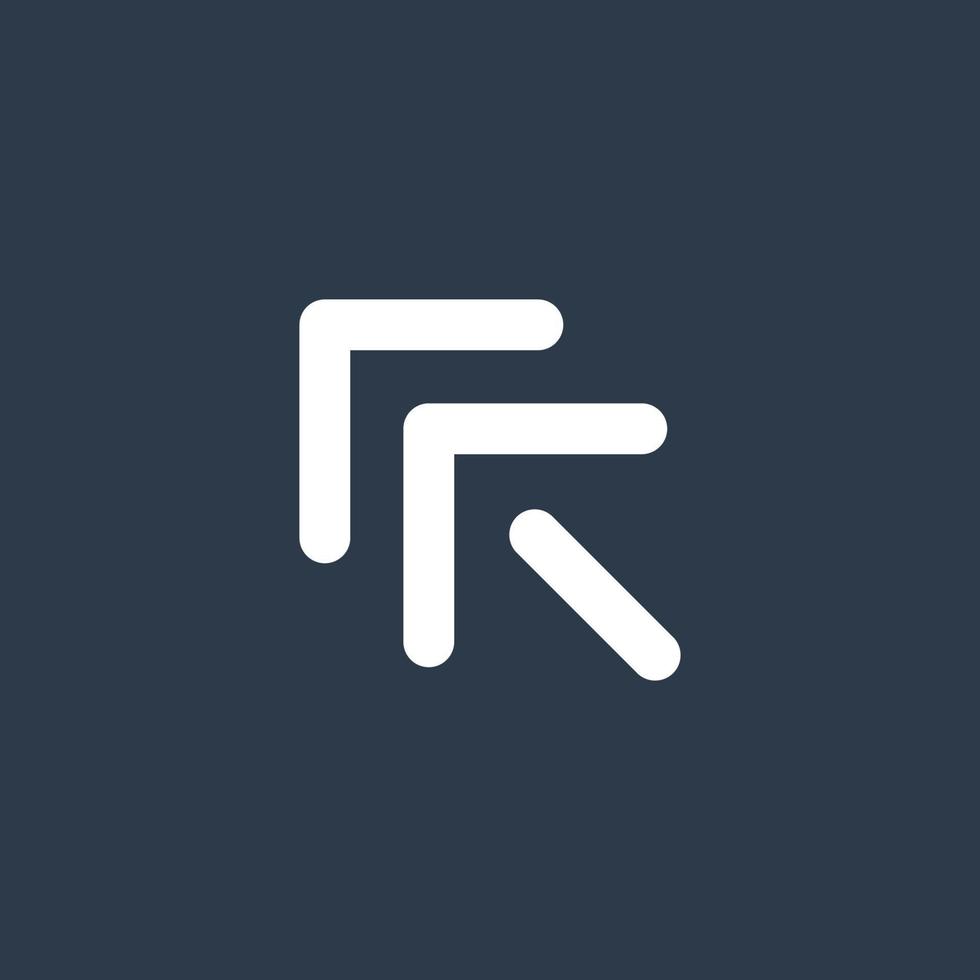 Line art arrow icon, used for direction. vector