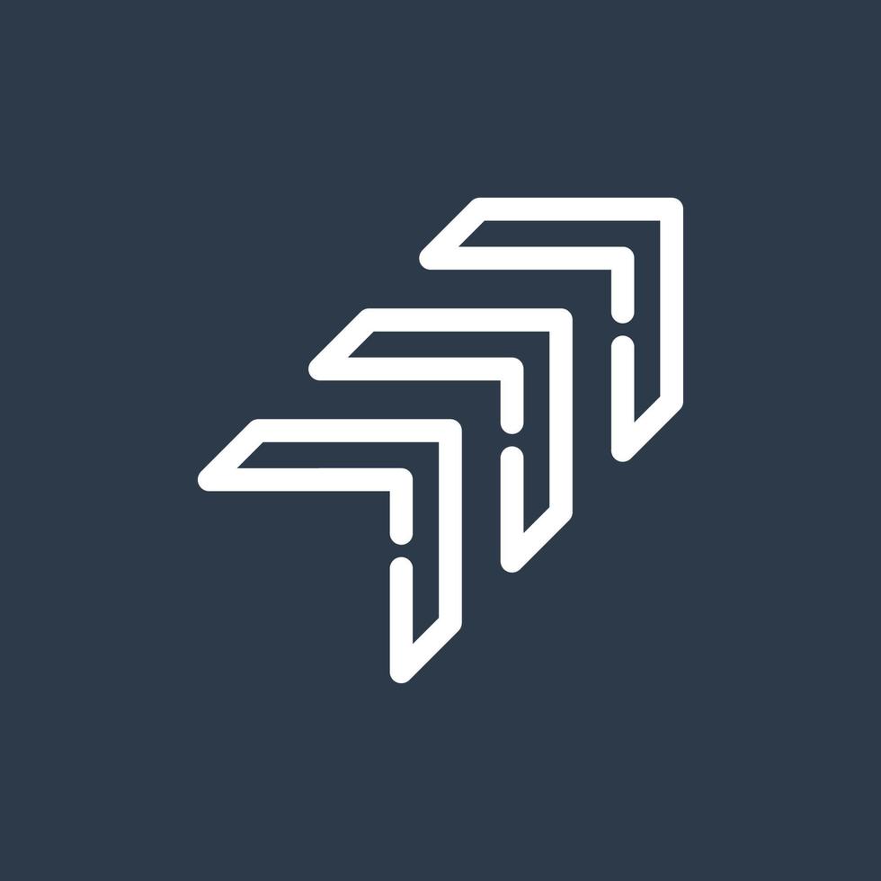 Line art arrow icon, used for direction. vector