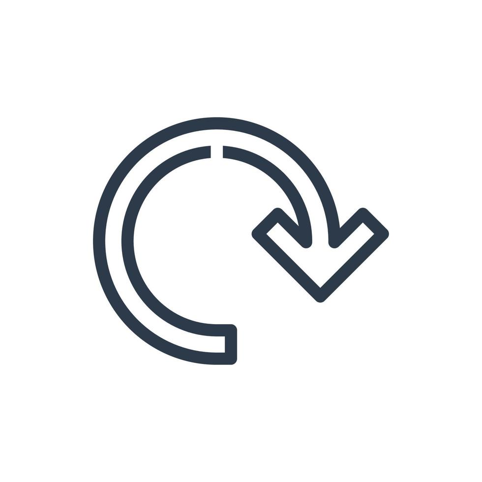 Line art arrow icon, used for direction. vector