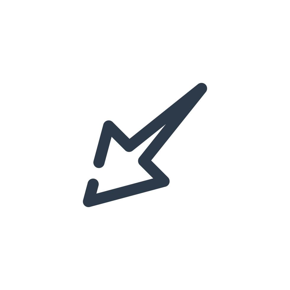 Line art arrow icon, used for direction. vector