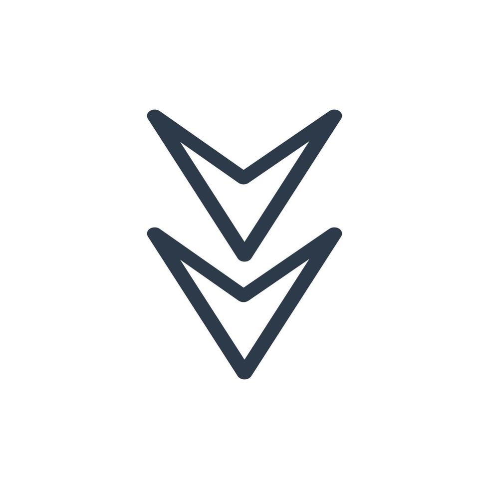 Line art arrow icon, used for direction. vector