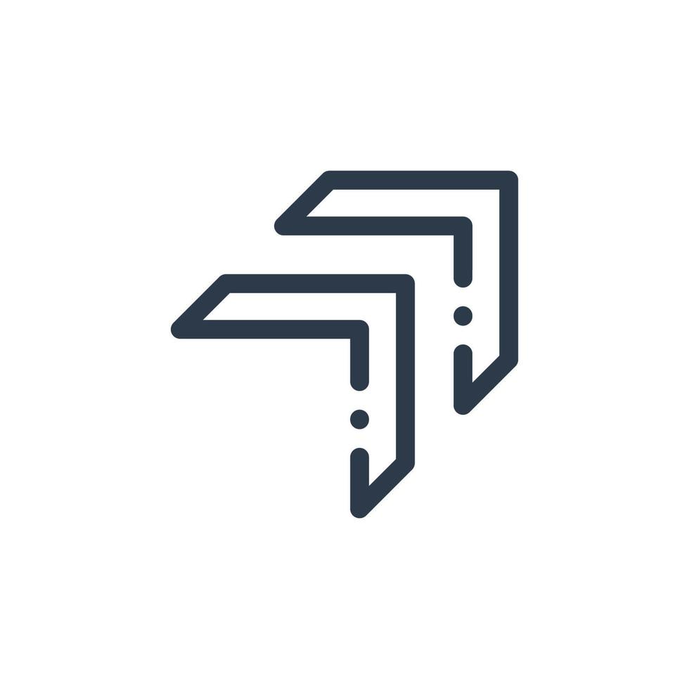 Line art arrow icon, used for direction. vector