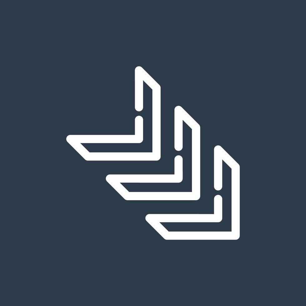 Line art arrow icon, used for direction. vector