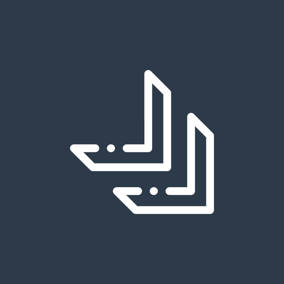 Line art arrow icon, used for direction. vector
