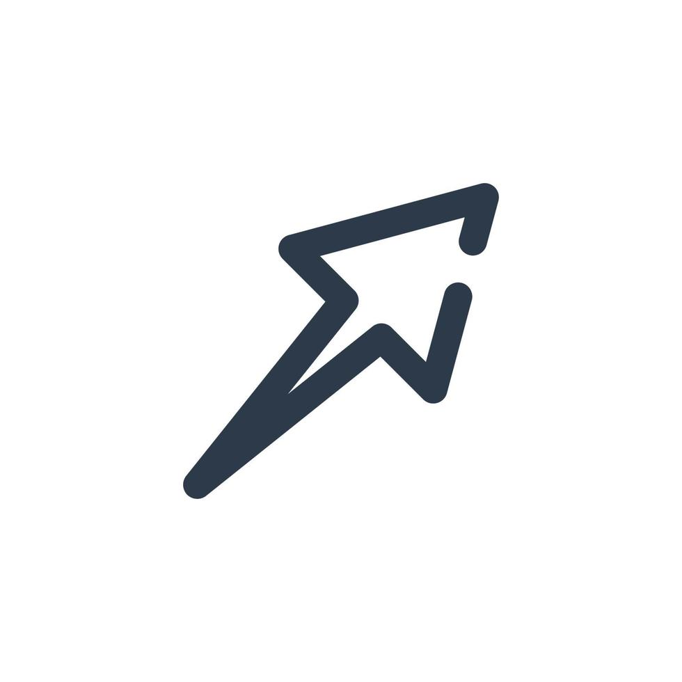 Line art arrow icon, used for direction. vector