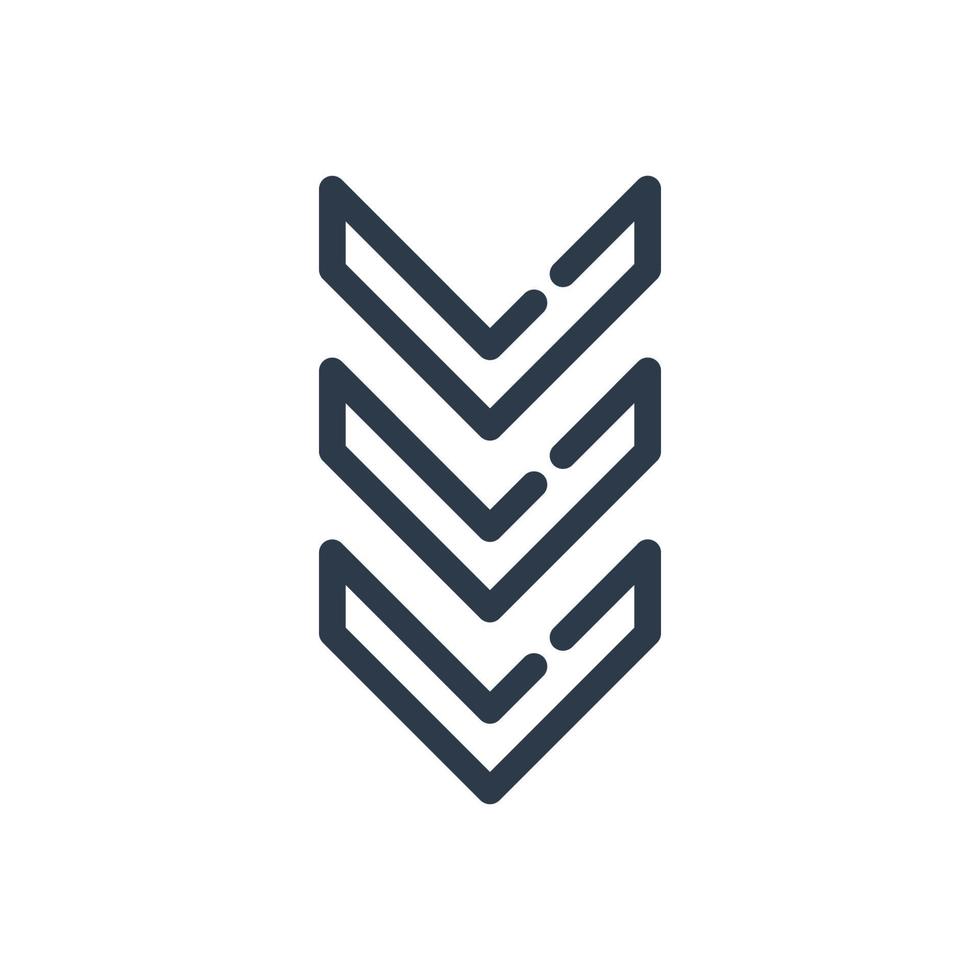 Line art arrow icon, used for direction. vector