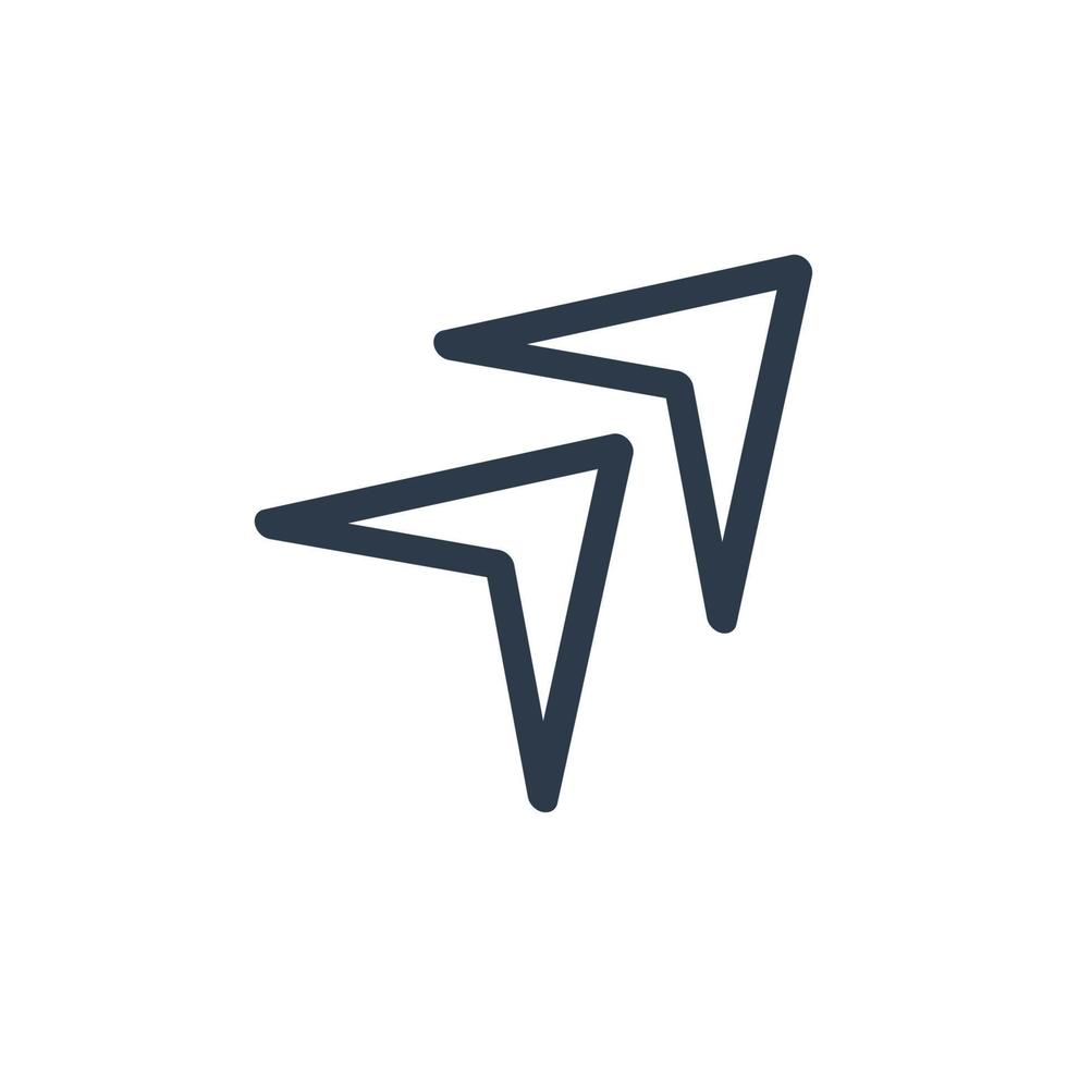 Line art arrow icon, used for direction. vector