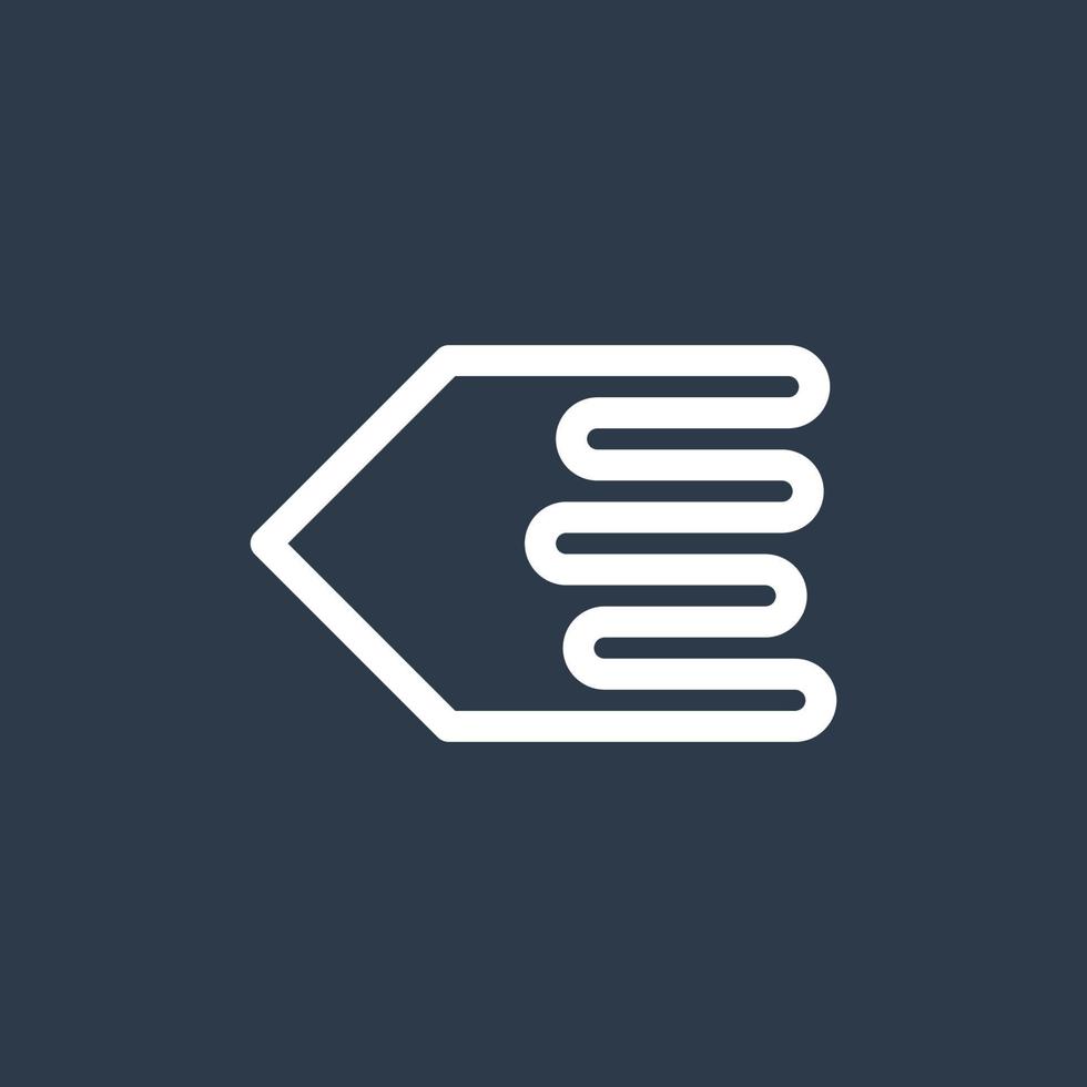Line art arrow icon, used for direction. vector