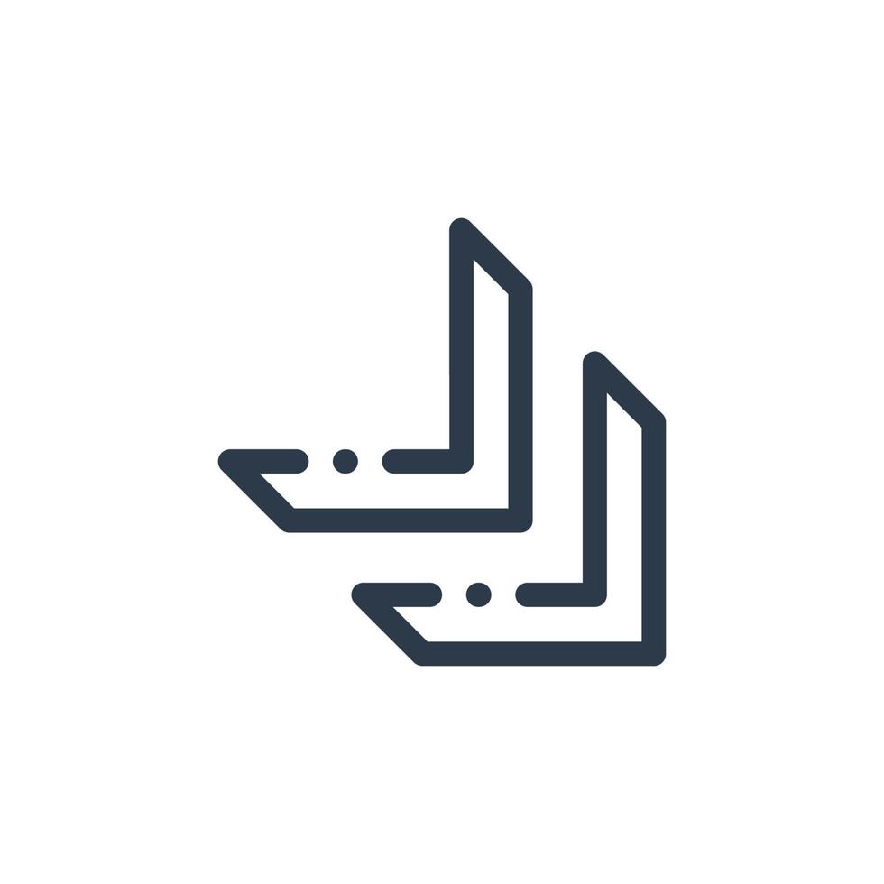 Line art arrow icon, used for direction. vector