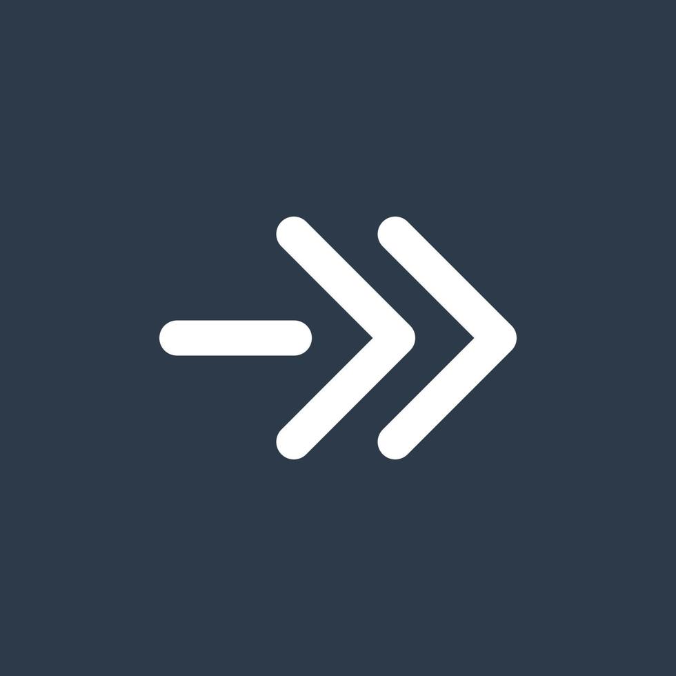 Line art arrow icon, used for direction. vector