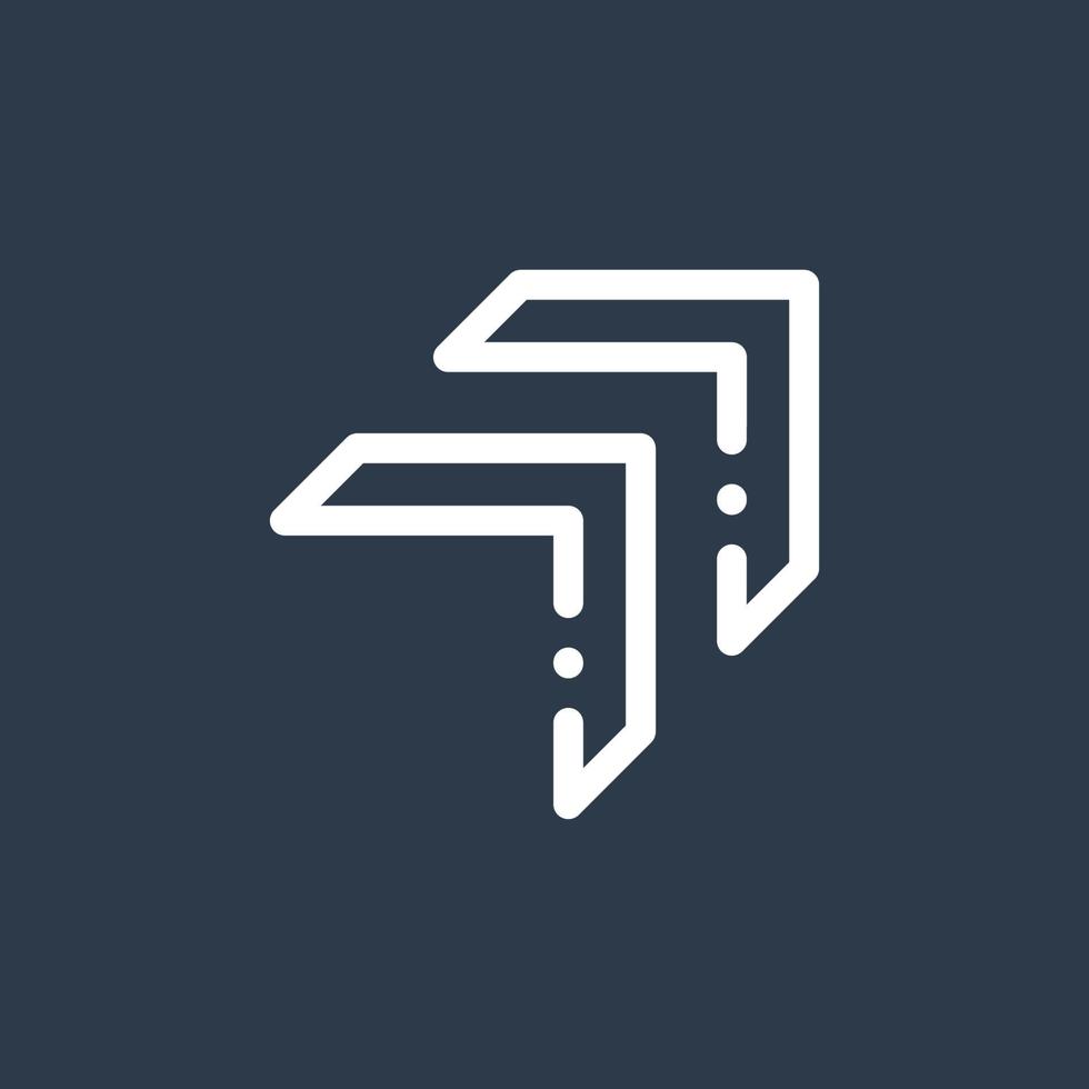 Line art arrow icon, used for direction. vector