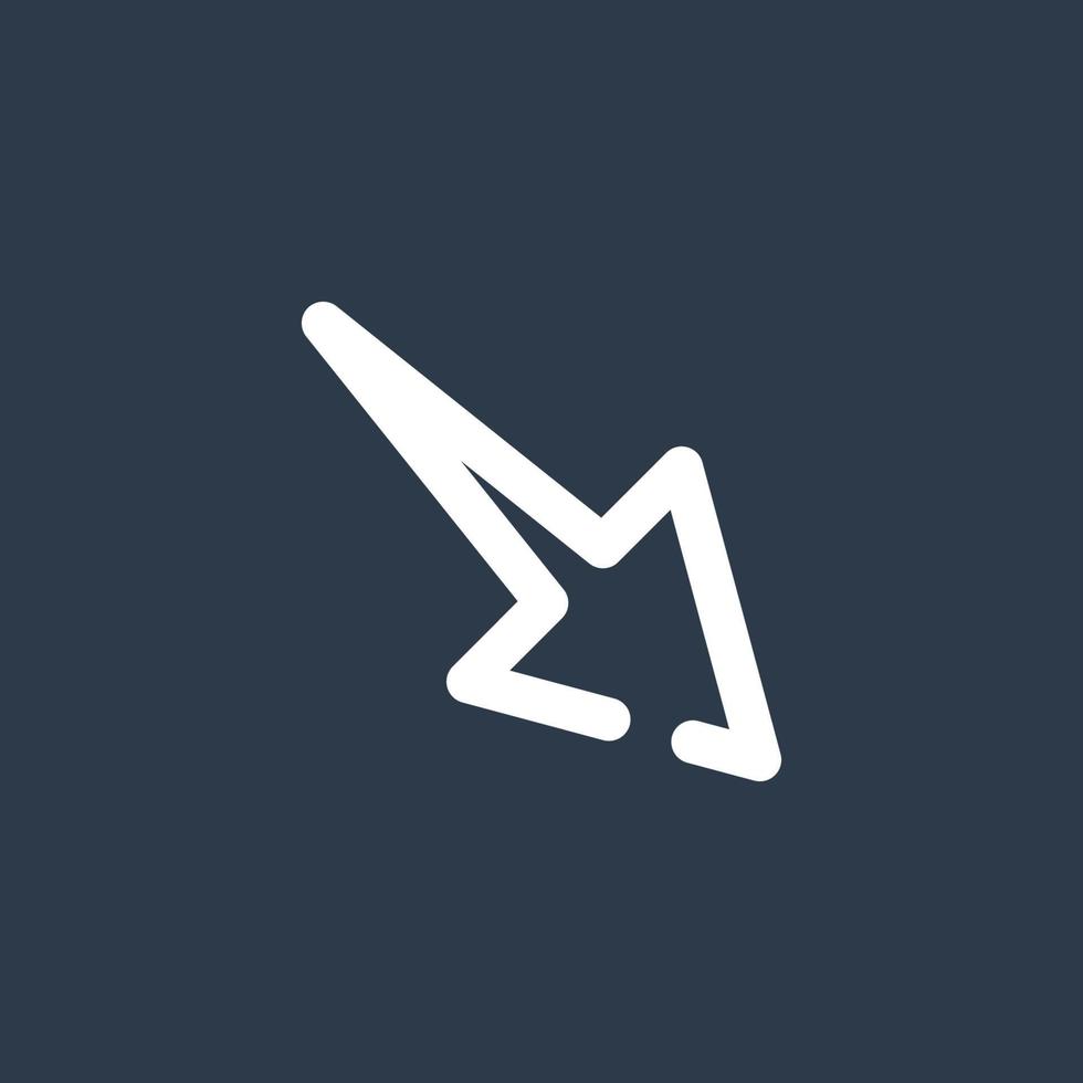 Line art arrow icon, used for direction. vector