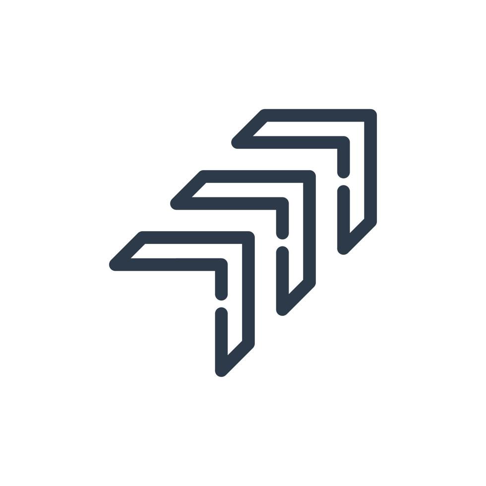 Line art arrow icon, used for direction. vector