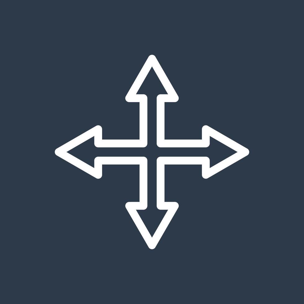Line art arrow icon, used for direction. vector