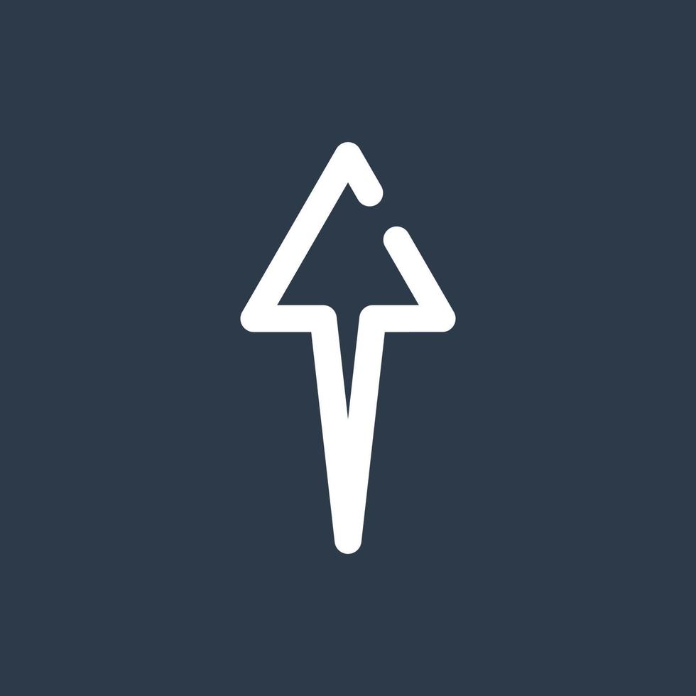 Line art arrow icon, used for direction. vector
