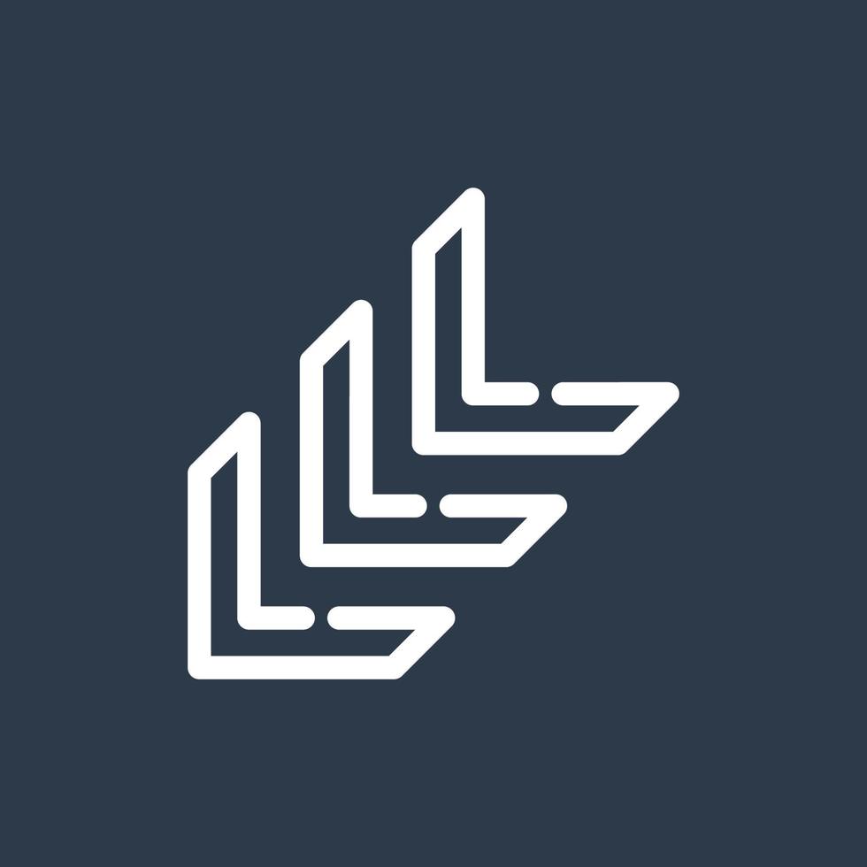 Line art arrow icon, used for direction. vector