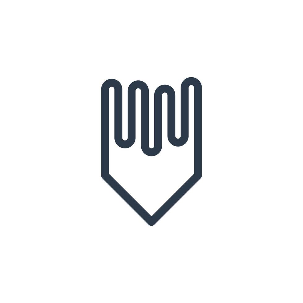 Line art arrow icon, used for direction. vector