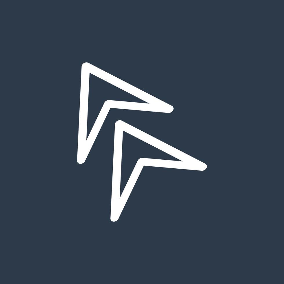 Line art arrow icon, used for direction. vector