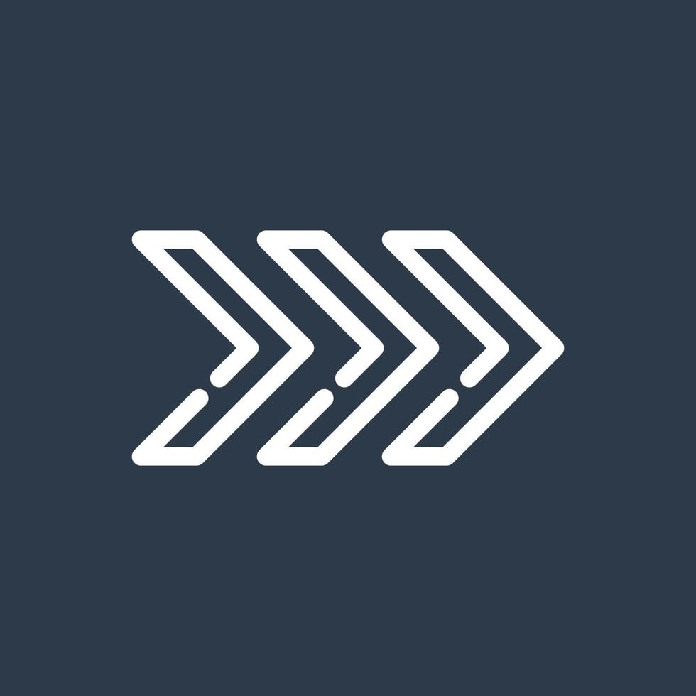 Line art arrow icon, used for direction. vector