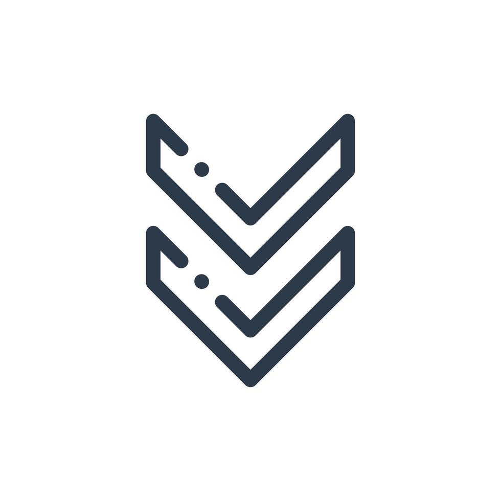 Line art arrow icon, used for direction. vector
