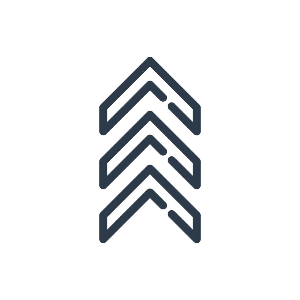 Line art arrow icon, used for direction. vector
