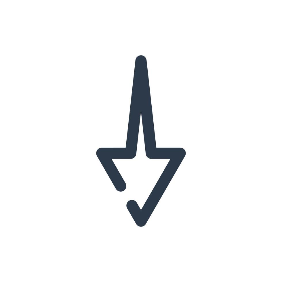 Line art arrow icon, used for direction. vector