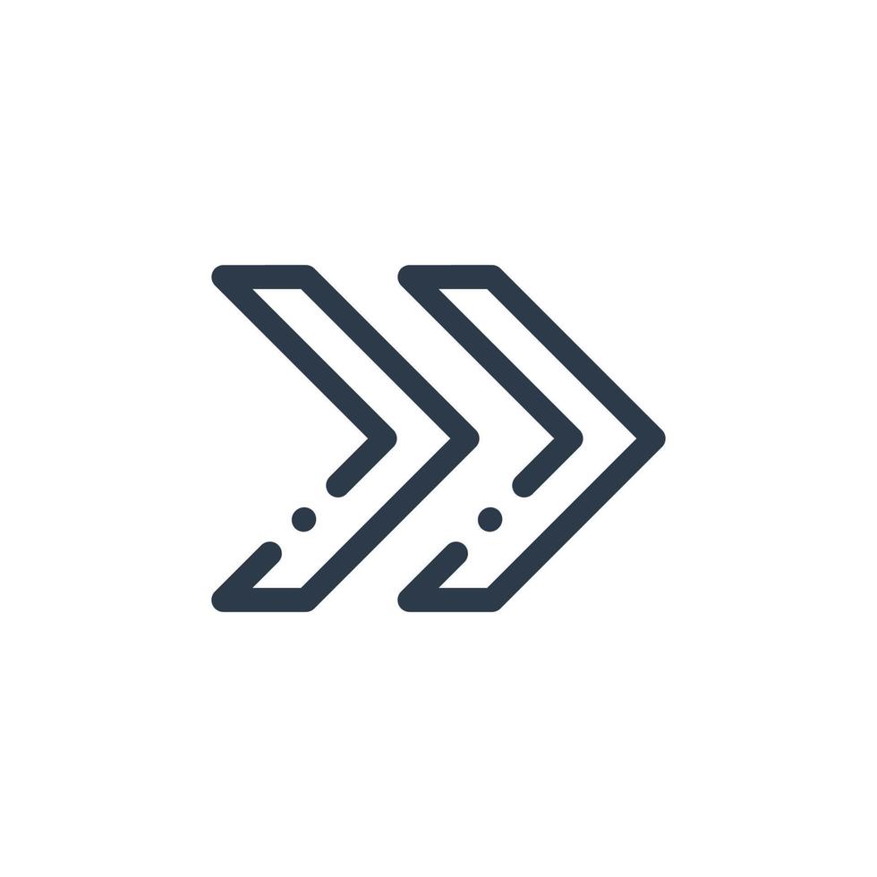 Line art arrow icon, used for direction. vector