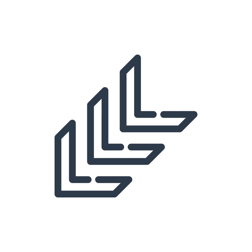 Line art arrow icon, used for direction. vector
