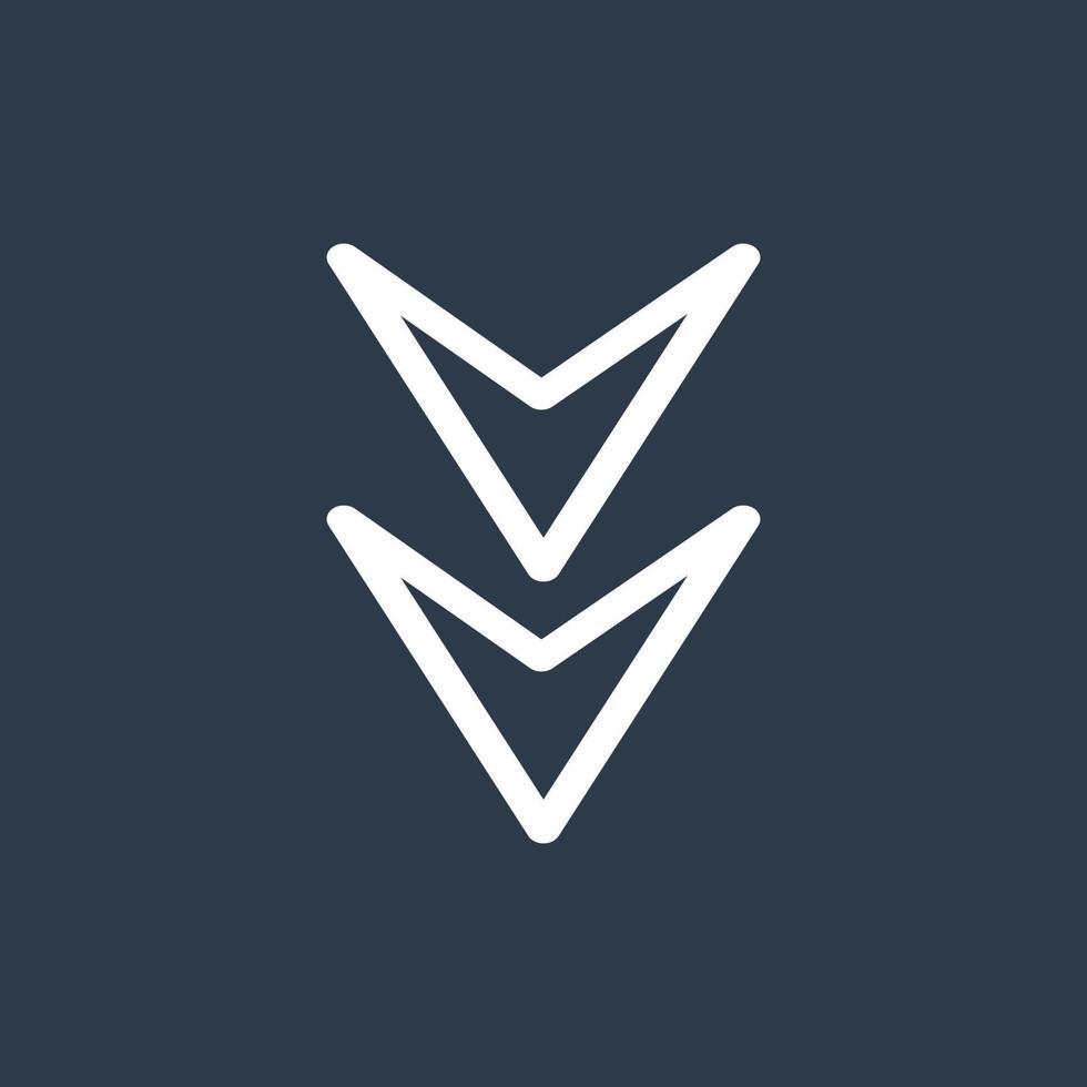 Line art arrow icon, used for direction. vector