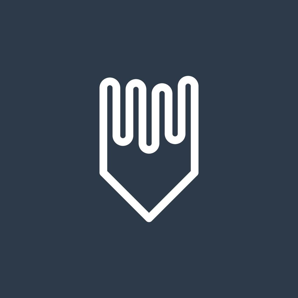 Line art arrow icon, used for direction. vector