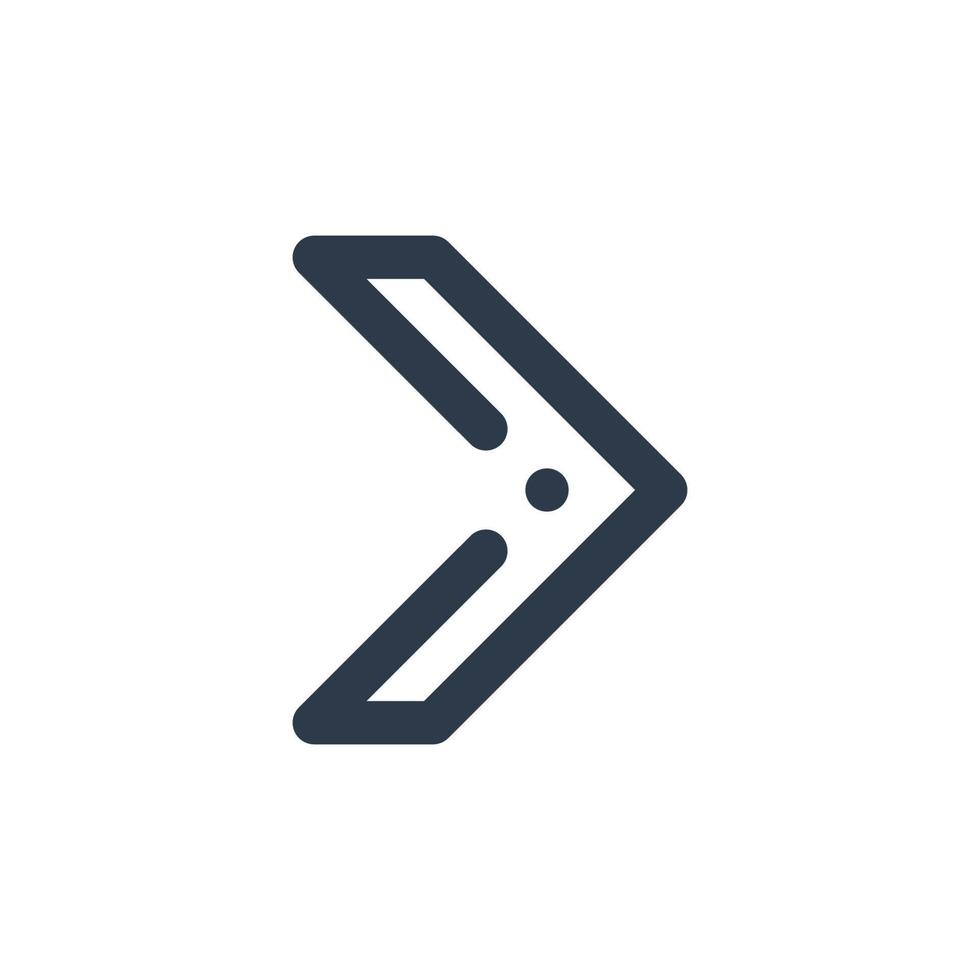 Line art arrow icon, used for direction. vector