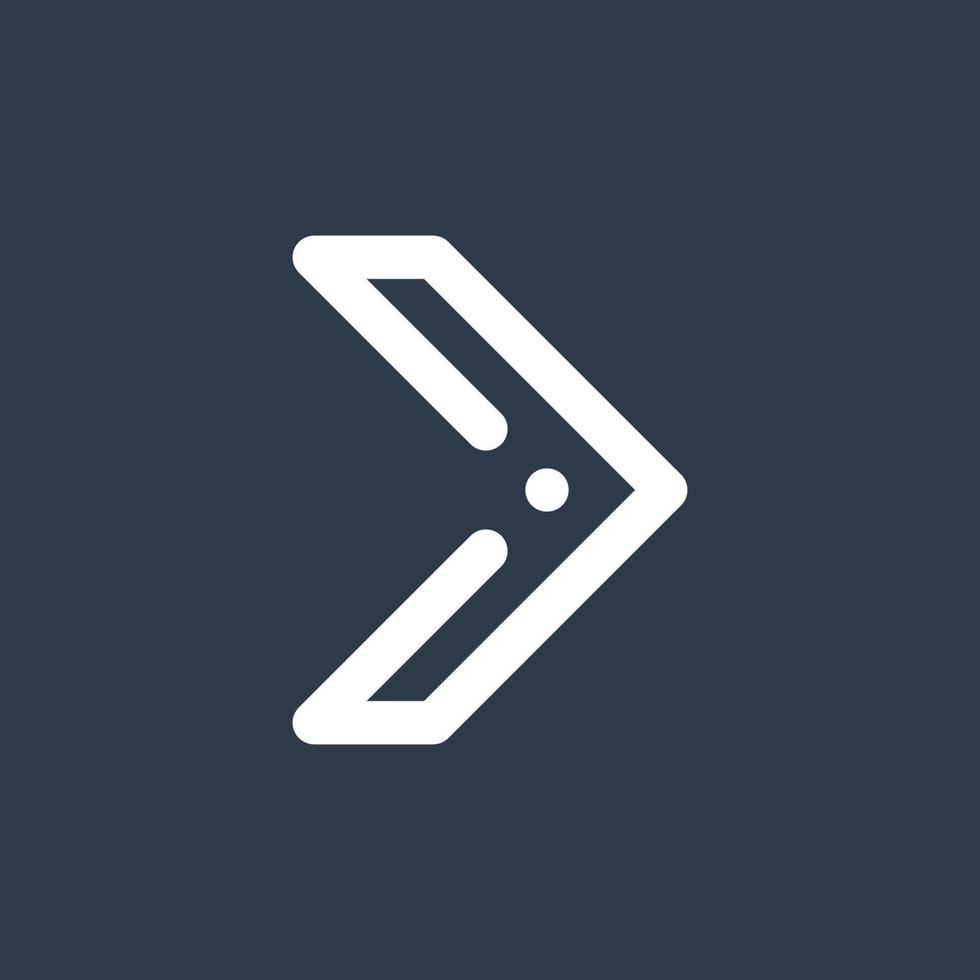 Line art arrow icon, used for direction. vector