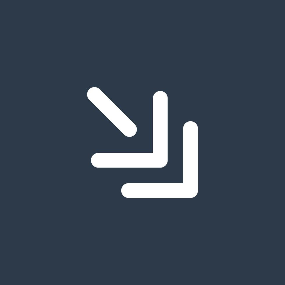 Line art arrow icon, used for direction. vector