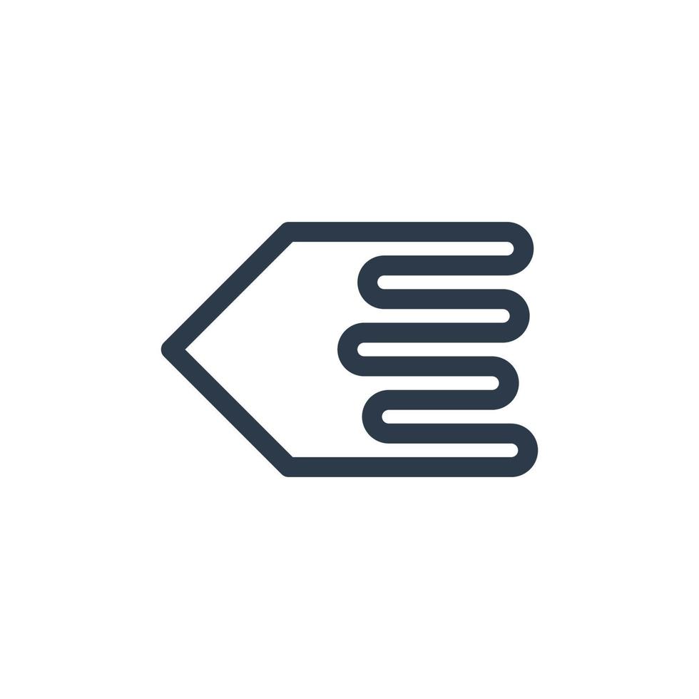 Line art arrow icon, used for direction. vector