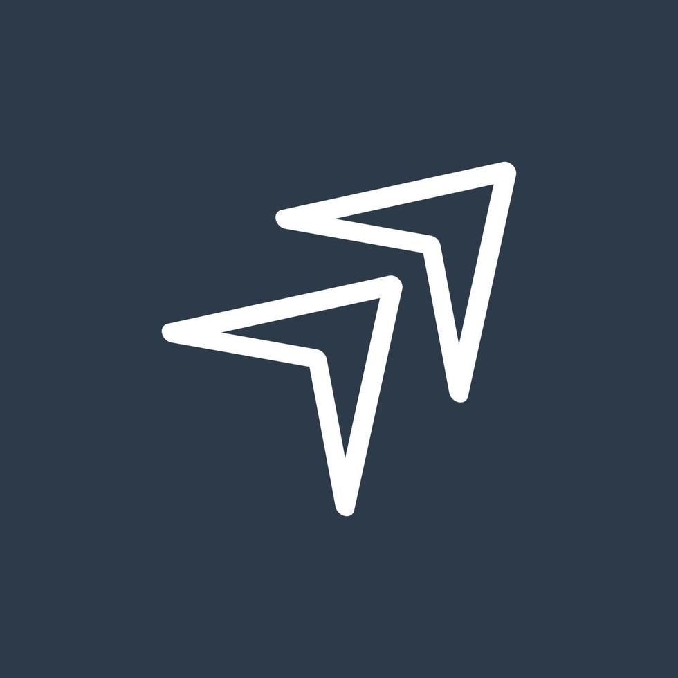Line art arrow icon, used for direction. vector