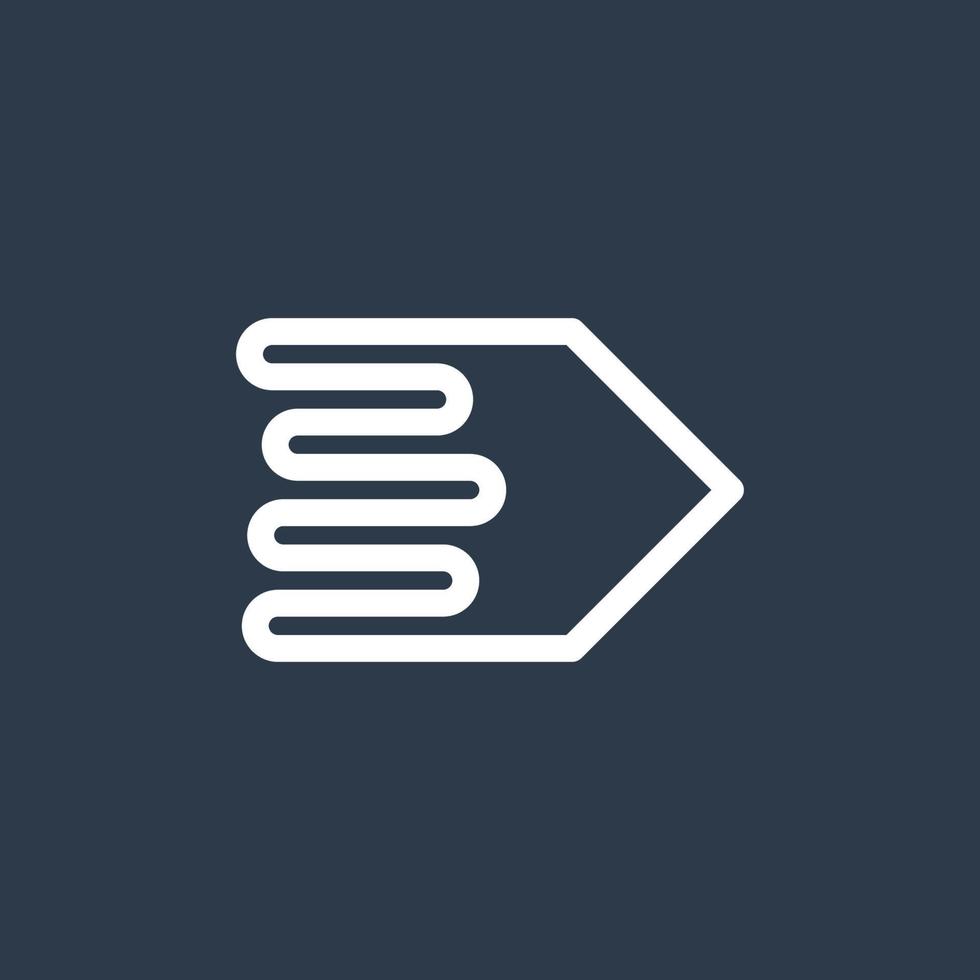 Line art arrow icon, used for direction. vector